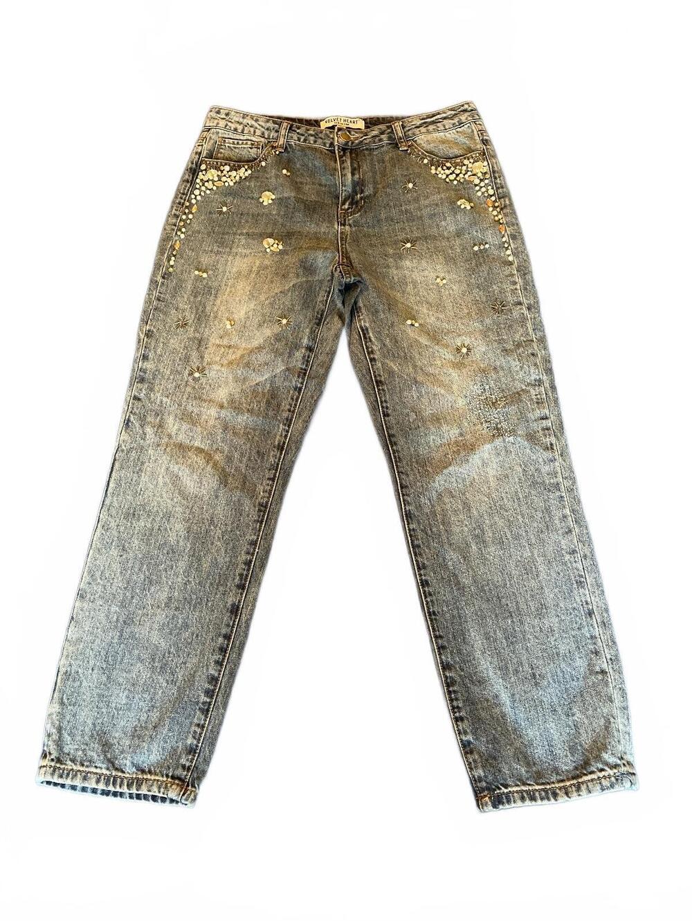 Velvet Heart Denim Women's Jeans Size 29 Embellished Studded Vintage Style Disty